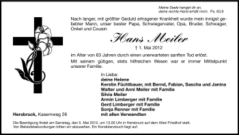 Traueranzeige von Hans Meiler von Hersbrucker Zeitung