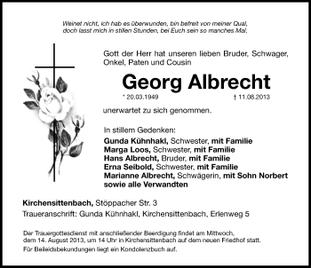 Traueranzeige von Georg Albrecht von Hersbrucker Zeitung