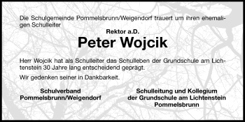 Traueranzeige von Peter Wojcik von Hersbrucker Zeitung