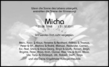 Traueranzeige von Micha  von Hersbrucker Zeitung