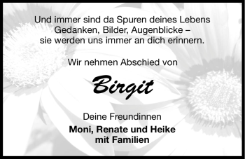 Traueranzeige von Birgit  von Hersbrucker Zeitung