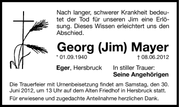 Traueranzeige von Georg Mayer von Hersbrucker Zeitung