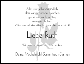 Traueranzeige von Ruth  von Hersbrucker Zeitung