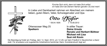 Traueranzeige von Otto Pfeifer von Hersbrucker Zeitung