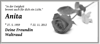 Traueranzeige von Anita Pilhöfer von Hersbrucker Zeitung