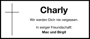 Traueranzeige von Charly  von Hersbrucker Zeitung