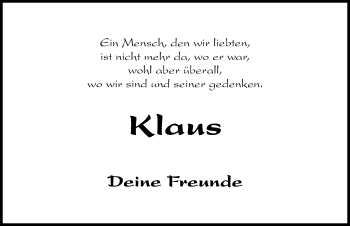 Traueranzeige von Klaus  von Hersbrucker Zeitung