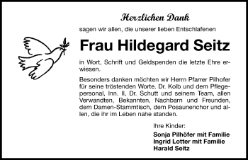 Traueranzeige von Hildegard Seitz von Hersbrucker Zeitung