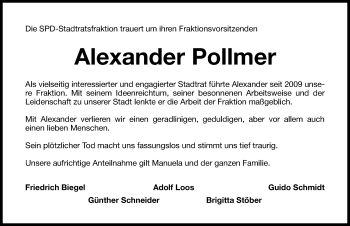 Traueranzeige von Alexander Pollmer von Hersbrucker Zeitung