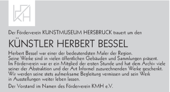 Traueranzeige von Herbert Bessel von Hersbrucker Zeitung