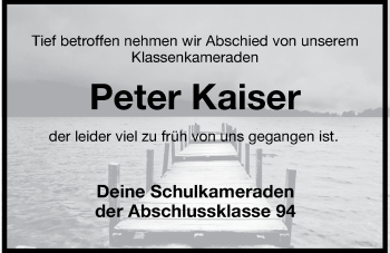 Traueranzeige von Peter Kaiser von Hersbrucker Zeitung