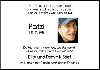Traueranzeige von Patzi  von Hersbrucker Zeitung