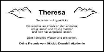 Traueranzeige von Theresa  von Hersbrucker Zeitung