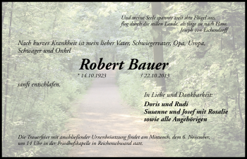 Traueranzeige von Robert Bauer von Hersbrucker Zeitung