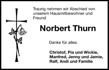 Traueranzeige von Norbert Thurn von Hersbrucker Zeitung