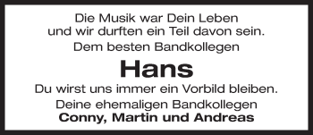 Traueranzeige von Friedl Zeidler von Der Bote
