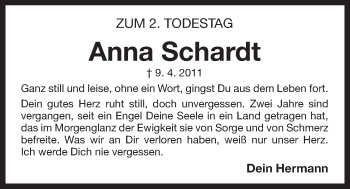 Traueranzeige von Anna Schardt von N-Land