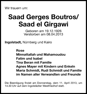 Traueranzeige von Olga Fröhlich von Der Bote