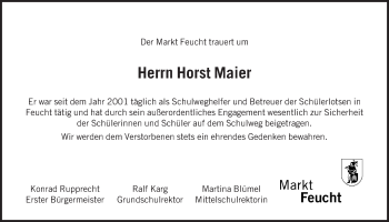 Traueranzeige von Horst Maier von Der Bote