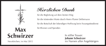 Traueranzeige von Max Schwirzer von Pegnitz-Zeitung