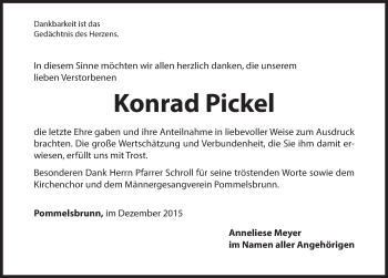Traueranzeige von Konrad Pickel von Hersbrucker Zeitung