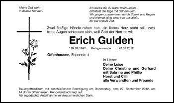 Traueranzeige von Erich Gulden von Hersbrucker Zeitung