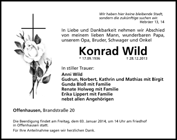 Traueranzeige von Konrad Wild von Hersbrucker Zeitung