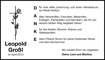 Traueranzeige von Leopold Großl von Hersbrucker Zeitung