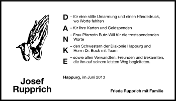 Traueranzeige von Josef Rupprich von Hersbrucker Zeitung