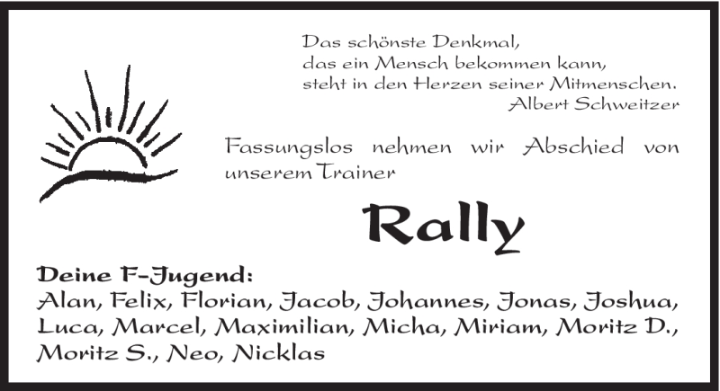  Traueranzeige für Ralf Deinzer vom 09.12.2011 aus Hersbrucker Zeitung