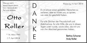 Traueranzeige von Otto Roller von Hersbrucker Zeitung