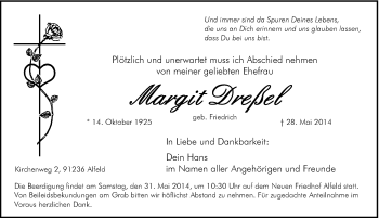 Traueranzeige von Margrit Dreßel von Hersbrucker Zeitung