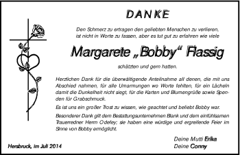 Traueranzeige von Bobby  Flassig von Hersbrucker Zeitung