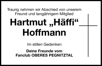 Traueranzeige von Hartmut Hoffmann von Hersbrucker Zeitung