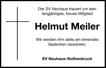 Traueranzeige von Helmut Meiler von Hersbrucker Zeitung