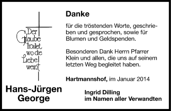 Traueranzeige von Hans-Jürgen George von Hersbrucker Zeitung