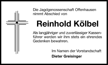 Traueranzeige von Reinhold Kölbel von Hersbrucker Zeitung