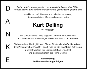 Traueranzeige von Kurt Delling von Hersbrucker Zeitung