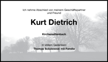Traueranzeige von Kurt Dietrich von Hersbrucker Zeitung