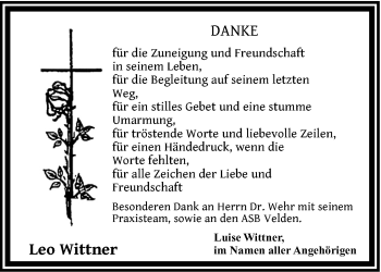 Traueranzeige von Leo Wittner von Hersbrucker Zeitung