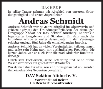 Traueranzeige von Andras Schmidt von Der Bote