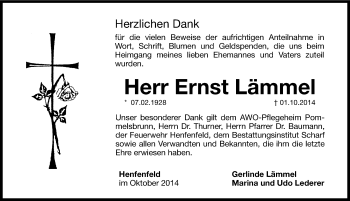 Traueranzeige von Ernst Lämmel von Hersbrucker Zeitung