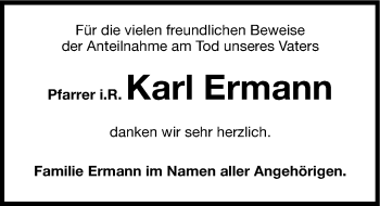 Traueranzeige von Karl Ermann von Hersbrucker Zeitung
