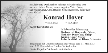 Traueranzeige von Konrad Hoyer von Der Bote
