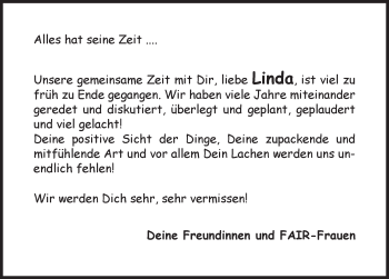 Traueranzeige von Linda Splettstößer von Pegnitz-Zeitung