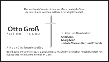 Traueranzeige von Otto Groß von Der Bote