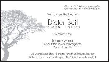 Traueranzeige von Dieter Beil von Hersbrucker Zeitung