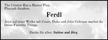 Traueranzeige von Ferdl Müller von Der Bote