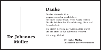 Traueranzeige von Johannes Müller von Der Bote