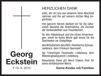 Traueranzeige von Georg Eckstein von Der Bote